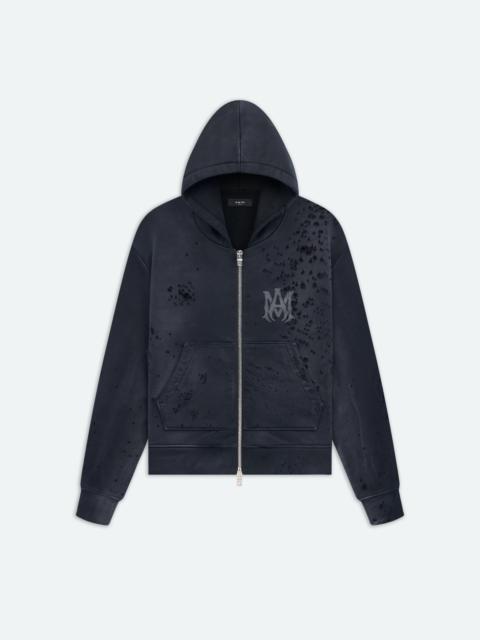 AMIRI MA LOGO SHOTGUN ZIP HOODIE