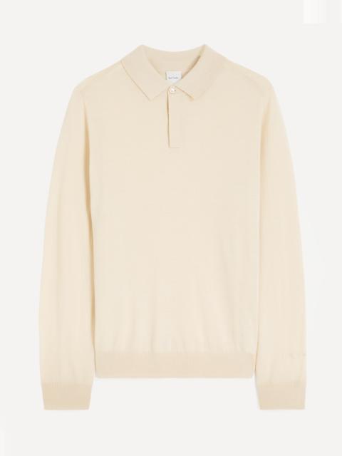 Paul Smith Beige Merino Wool Knitted Polo