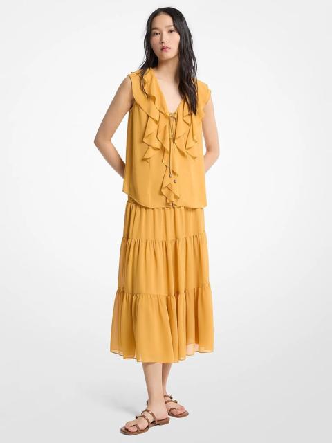 MICHAEL KORS Ruffled Georgette Blouse