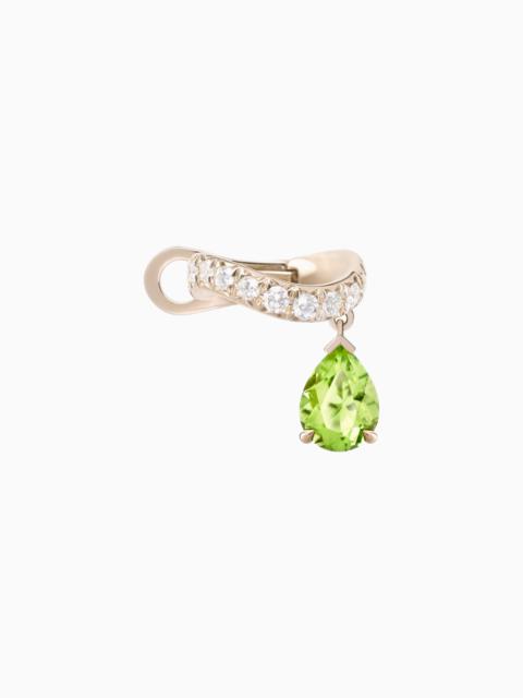 GIORGIO ARMANI BLANCHE 18K GOLD EAR CUFF WITH DIAMONDS AND PERIDOT