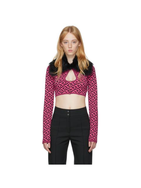 VERSACE Pink 'La Greca' Cardigan