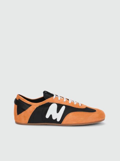 Orange Super Flat suede sneakers