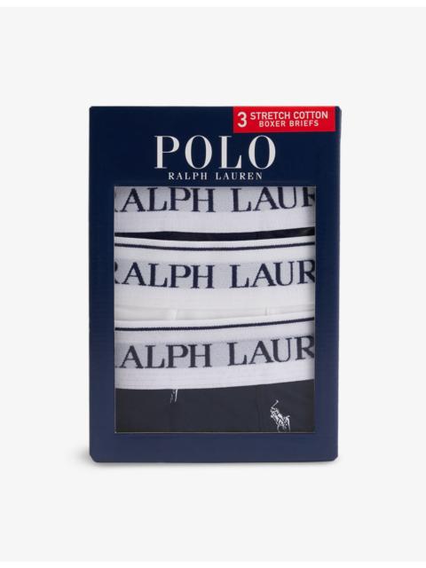 Polo Ralph Lauren Pack of three branded cotton-blend stretch-jersey boxers