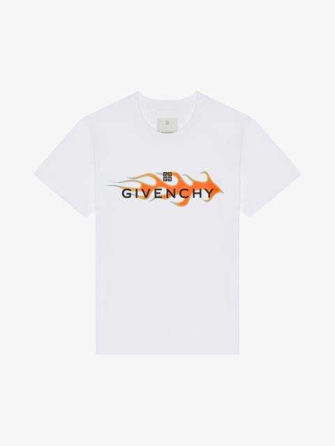 SLIM FIT T-SHIRT IN COTTON WITH GIVENCHY FLAMES PRINT