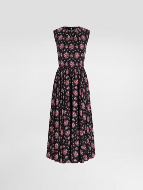 Dolce & Gabbana Small flower bouquets-print charmeuse dress