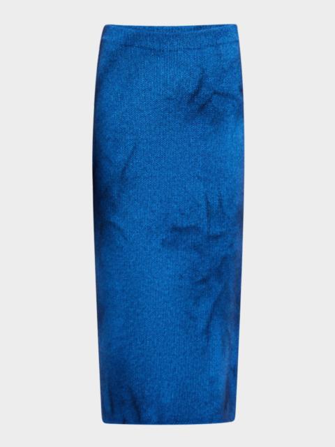 GABRIELA HEARST Dorcas Tie-Dye Cashmere Knit Midi Skirt