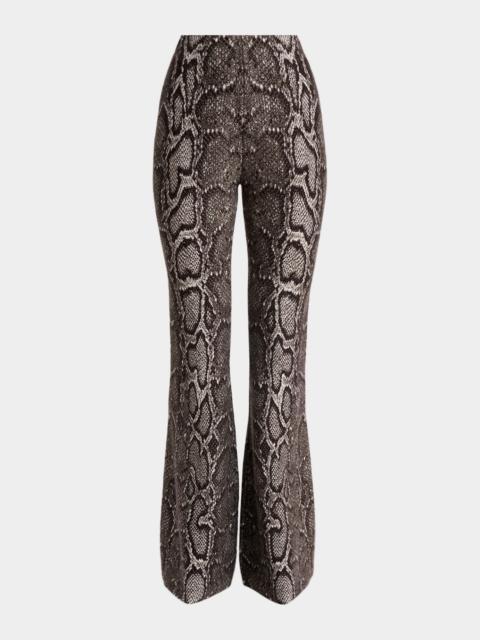 GABRIELA HEARST Ezra Snake-Print Bootcut Ankle Jeans