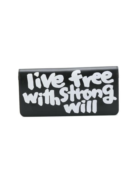 Comme Des Garçons Live Free With Strong Will wallet