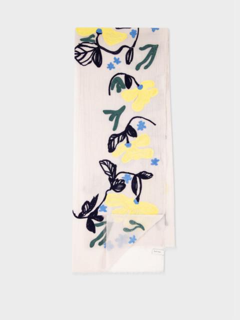 Paul Smith Cotton-Silk 'Sea Floral' Scarf