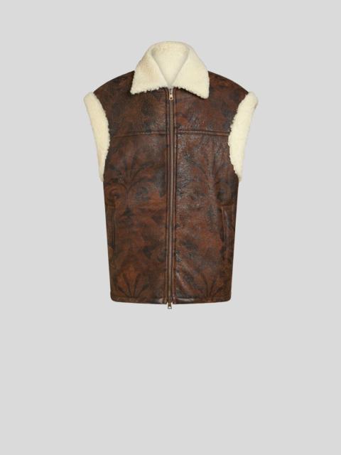 Etro SLEEVELESS JACKET IN PRINTED SHEARLING