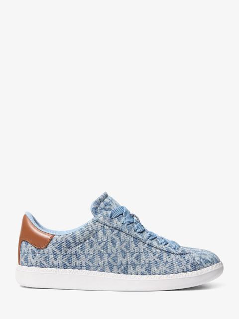 MICHAEL KORS Sammy Signature Logo Print Denim Sneaker