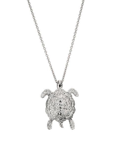 ROBERTO COIN Women's Tiny Treasures 18K White Gold & 1.40 TCW Diamond Turtle Pendant Necklace - White Gold
