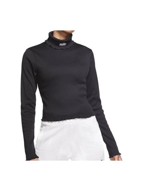 Nike (WMNS) Nike Sportswear Ribbed Long Sleeves Tops Black CU5365-010