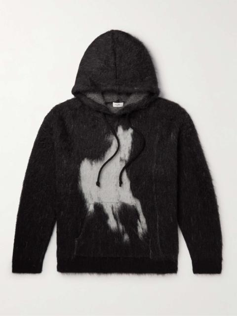 CELINE Printed Mohair and Silk-Blend Hoodie