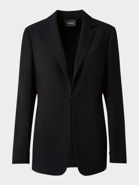AKRIS Odette Long Wool Blazer Jacket