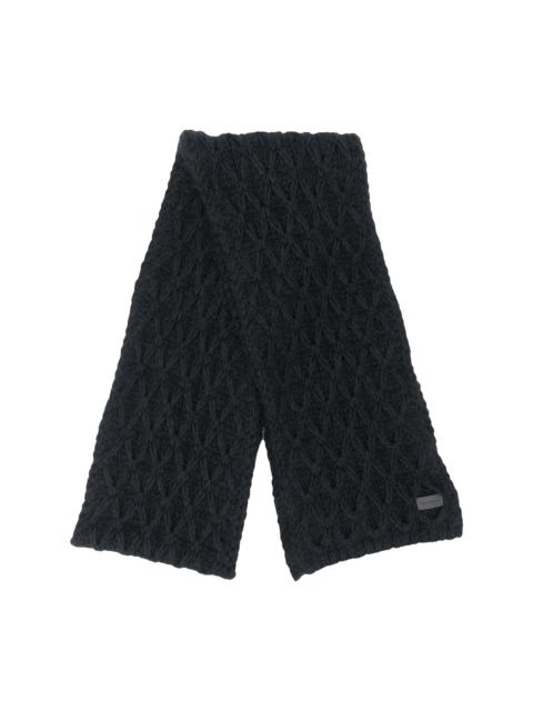 SAINT LAURENT diamond cable-knit scarf