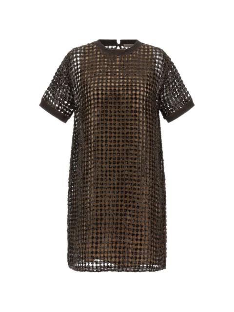Brunello Cucinelli sequinned mesh dress
