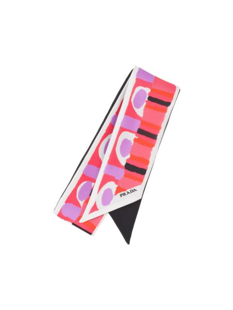 Prada Pittoresque print silk ribbon