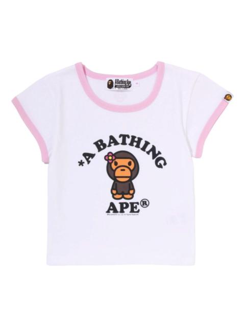 A BATHING APE® (WMNS) A Bathing Ape Baby Lisa College Cropped T-Shirt 'White' 2M20-209-301-WHT