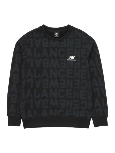 New Balance New Balance Men's New Balance Logo Full Print Sports Round Neck Pullover Black AMT14333-BK