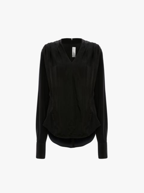 Victoria Beckham V-Neck Top In Black