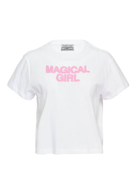 ASHLEY WILLIAMS White Cropped T-Shirt