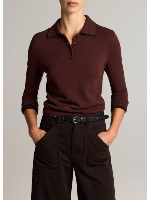 Vince Double-Trim Merino Wool & Cashmere-Blend Polo Sweater