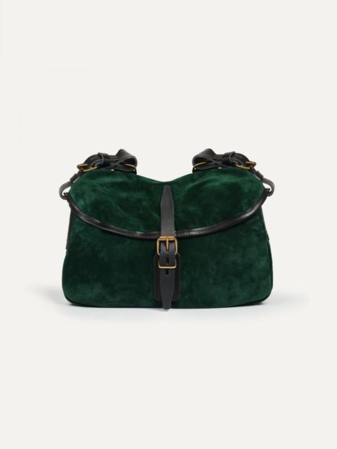 Bleu de Chauffe MUSETTE XS FISHERMAN'S BAG / SUEDE  -  DARK GREEN