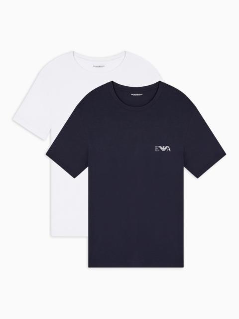 EMPORIO ARMANI TWO-PACK OF JERSEY T-SHIRTS WITH BOLD MONOGRAM LOGO