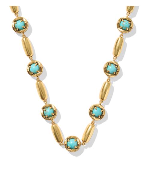 KENDRA SCOTT Ida Vintage Gold Long Strand Necklace in Variegated Turquoise Magnesite