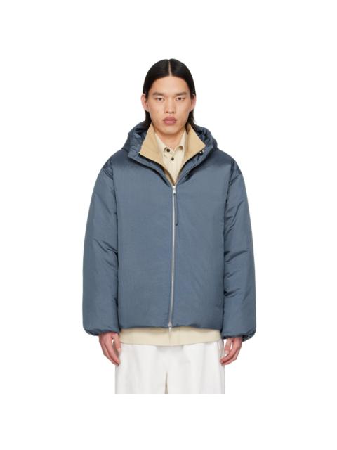 Blue Hooded Down Jacket