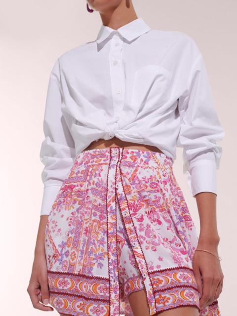Poupette St Barth Mini Skirt Reine - Pink Foulard