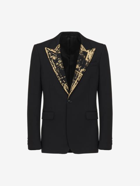 Alexander McQueen Men's Embroidered Single-breasted Jacket in Black