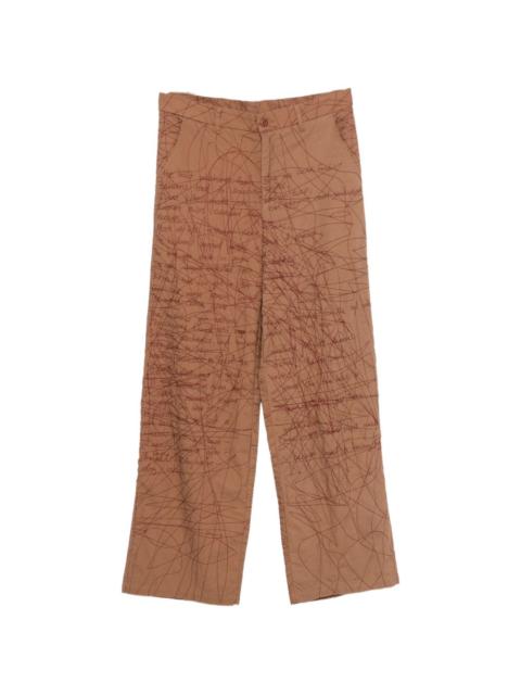 KidSuper embroidered scribble-pattern trousers