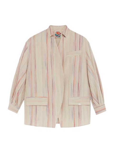 Longchamp Kimono jacket Rainbow - Jacquard striped cotton