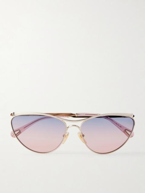 Chloé Uma cat-eye gold-tone sunglasses Gold