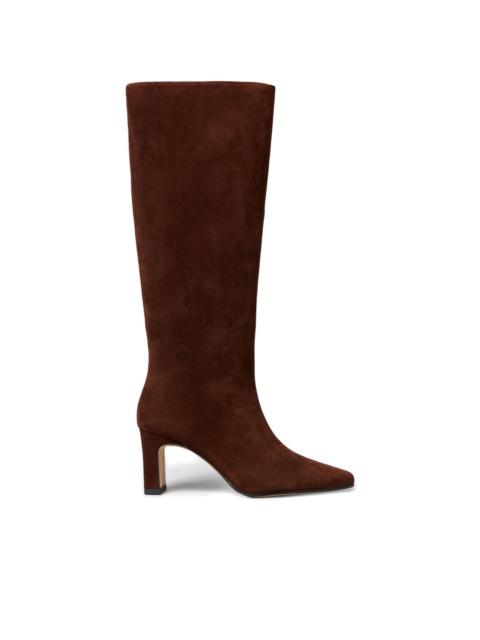 Claudie Pierlot suede-leather pointed-toe knee-high boots