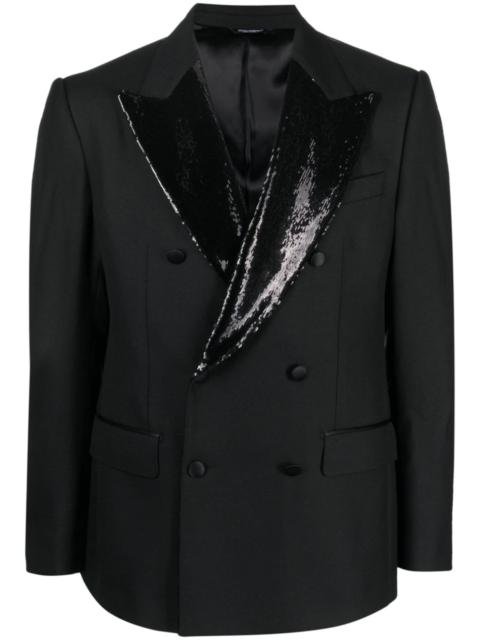 Dolce & Gabbana sequin-lapel double-breasted blazer