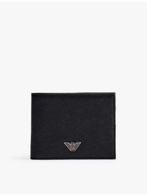 EMPORIO ARMANI Brand-plaque billfold woven wallet