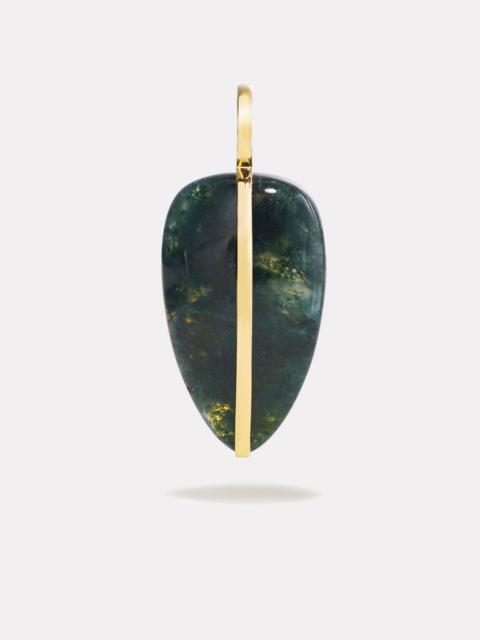 By Pariah Large Pebble Pendant | Moss Agate