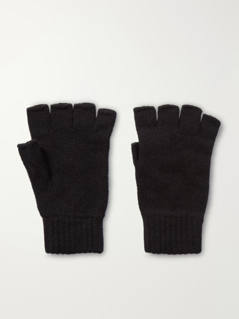 Johnstons of Elgin + NET SUSTAIN cashmere fingerless gloves Black