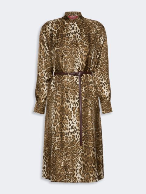 Max Mara VIGILE Printed silk shirt dress - BROWN