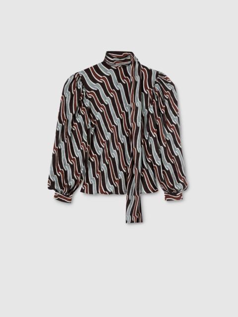 GUCCI Printed silk twill shirt