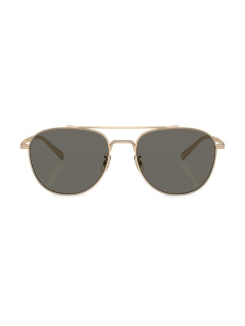 Oliver Peoples Men's Rivetti 55MM Aviator Sunglasses - Gold Grey
