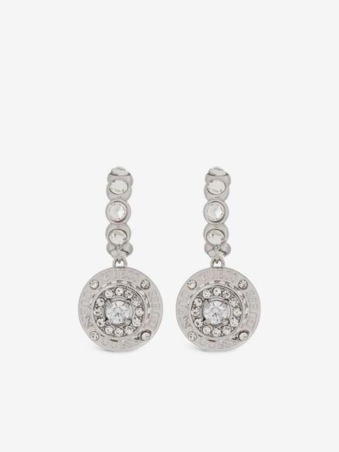 GUESS USA Sparks crystal-embellished logo-engraved earrings
