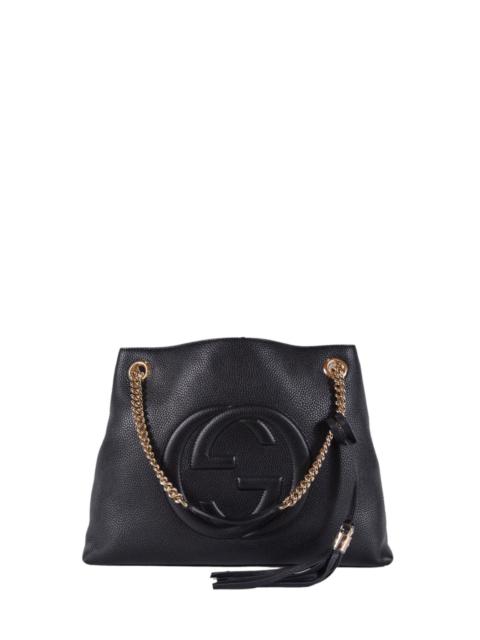 Soho GG shoulder bag in Black Leather