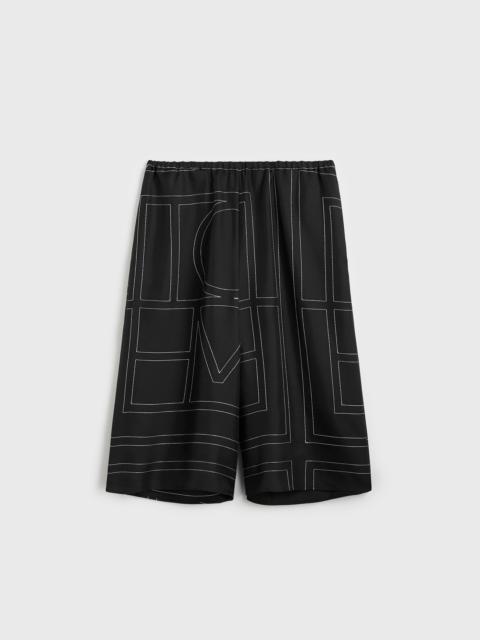 TOTEME Monogram silk pj culottes black