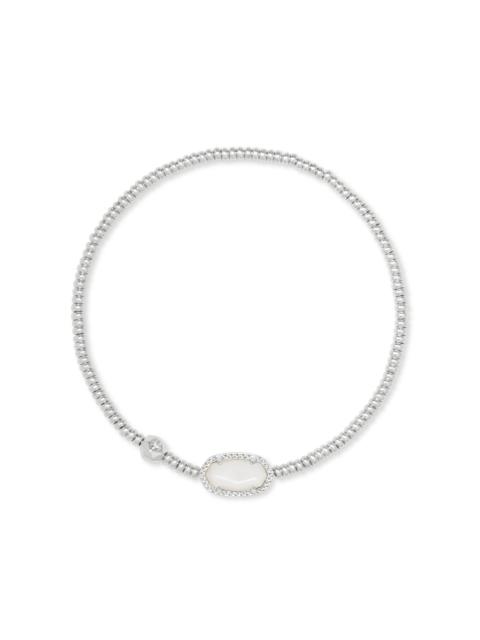 KENDRA SCOTT Grayson Silver Stretch Bracelet in Ivory Mother-of-Pearl