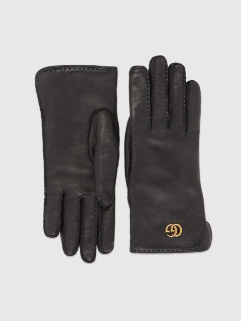 GUCCI Leather gloves with Double G