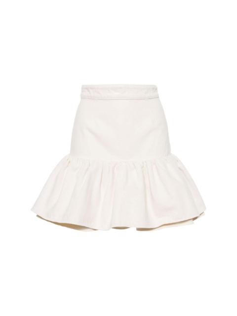 ruffled cotton mini skirt